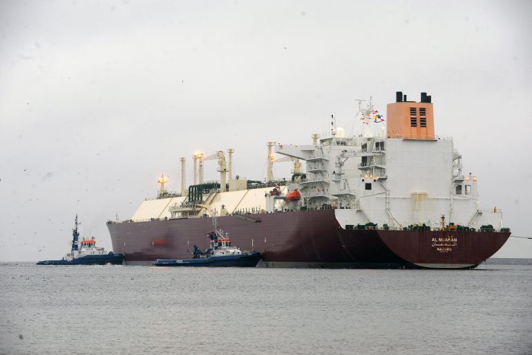 The LPG Tanker vessel 'Al Nuaman' with Qatari LNG enters the LNG Terminal Port in Swinoujscie, Poland
