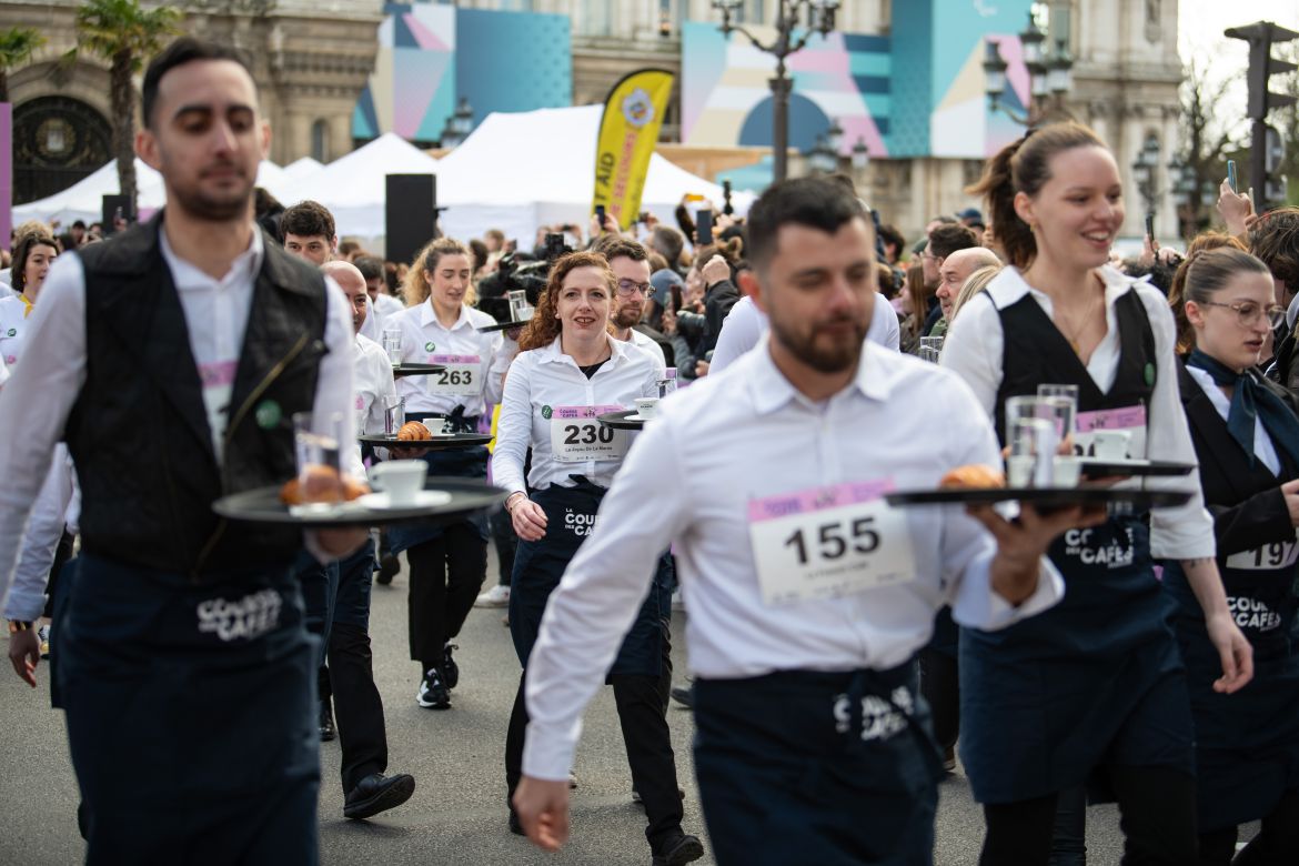 About 200 waiters were expected to compete in the race.