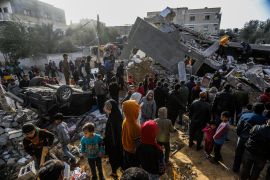 Search-and-rescue efforts were under way after Israeli attacks in Rafah, Gaza on March 3, 2024 [Abed Rahim Khatib/Anadolu]