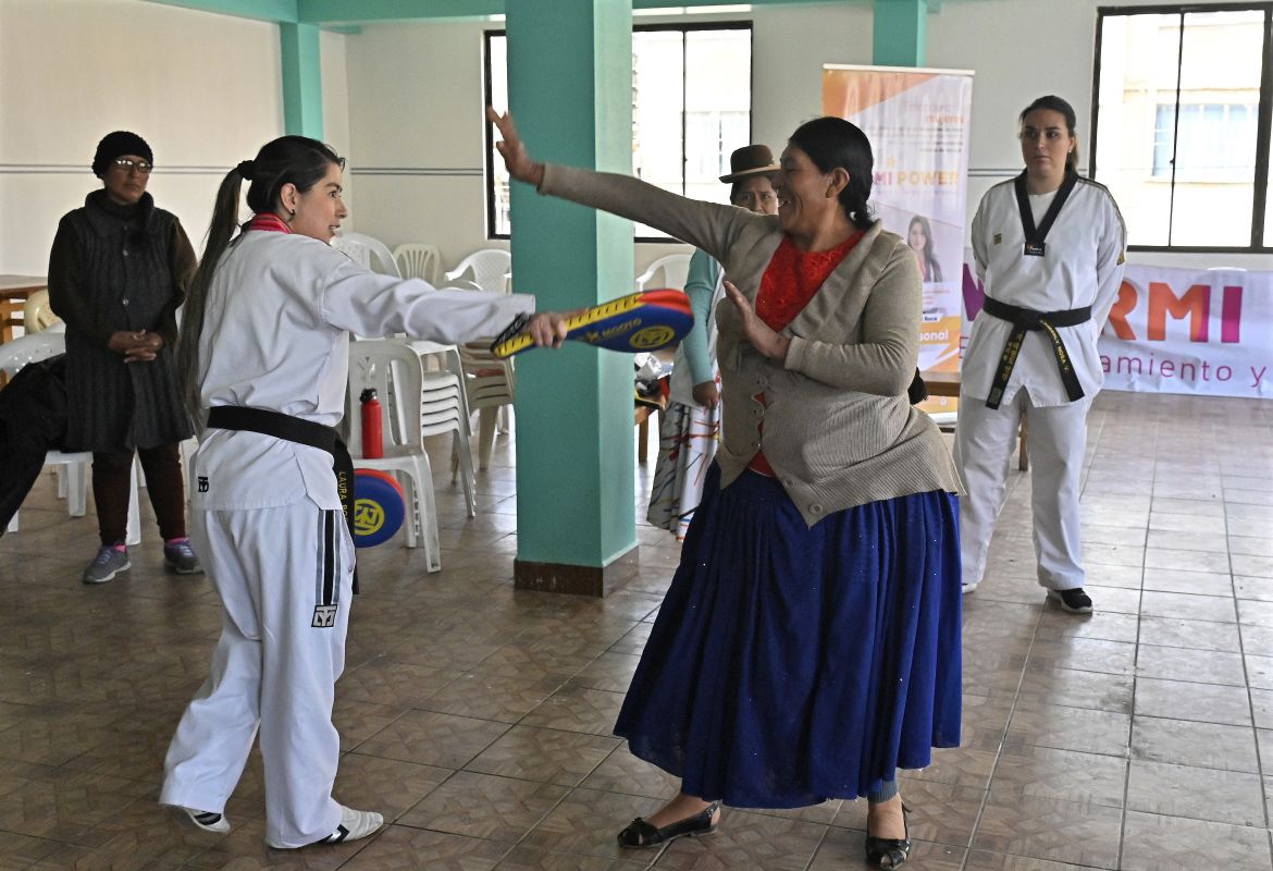 Indigenous Bolivian women take up taekwondo against gender-based violence
