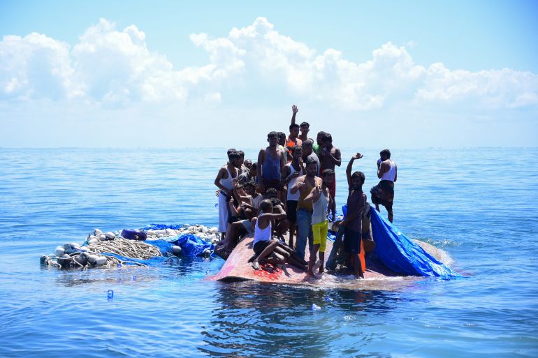 Desperate, dehydrated Rohingyas picked up in dramatic sea rescue