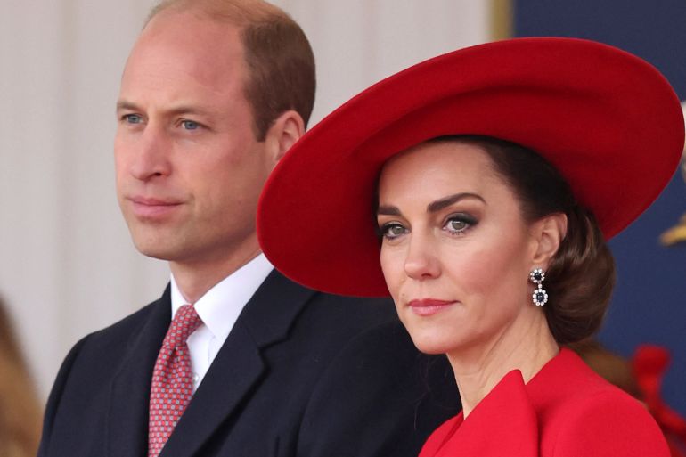 Britain's Prince William, left, and Britain's Kate, Princess of Wales