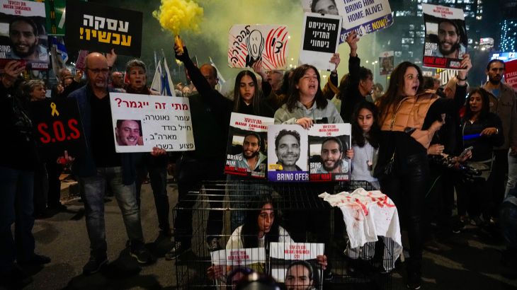 Relatives of Gaza captives protest in cages