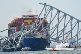 The Francis Scott Key Bridge in Baltimore collapsed after a cargo ship collided with the structure [Steve Helber/AP]