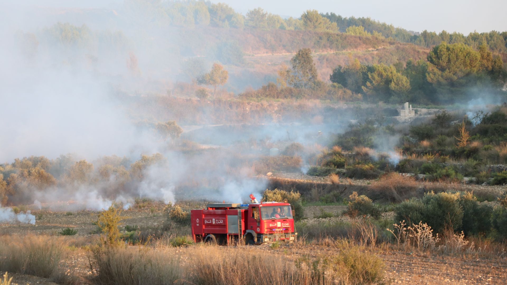 Smoke rises after Israeli army launches artillery attacks on Zahajra