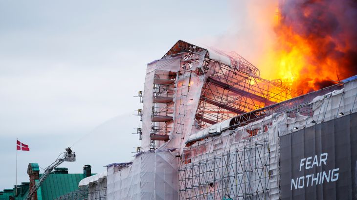 The fire that broke out on Tuesday toppled down the building's iconic spire.