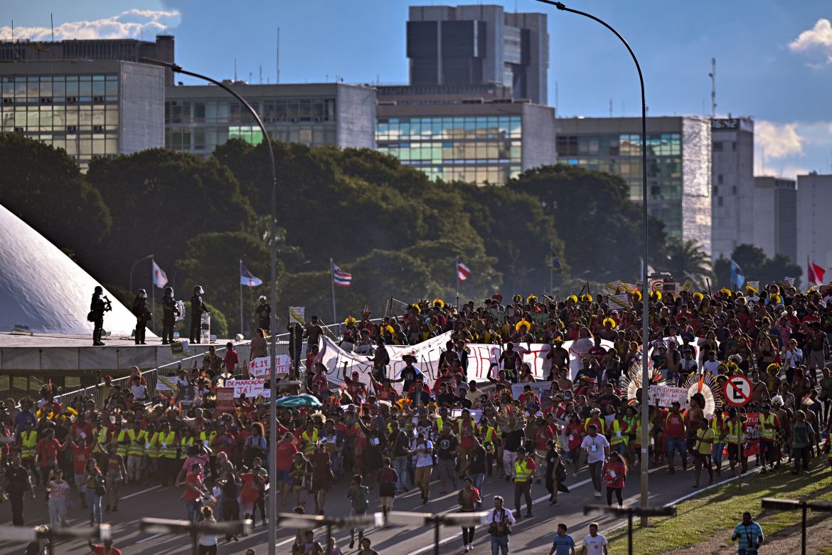 Indigenous peoples in Brazil march to demand land recognition