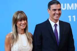 Spanish Prime Minister Pedro Sanchez and his wife Begona Gomez (Reuters)