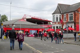 Nottingham Forest fans outside the City Ground [Chris Radburn/Reuters]