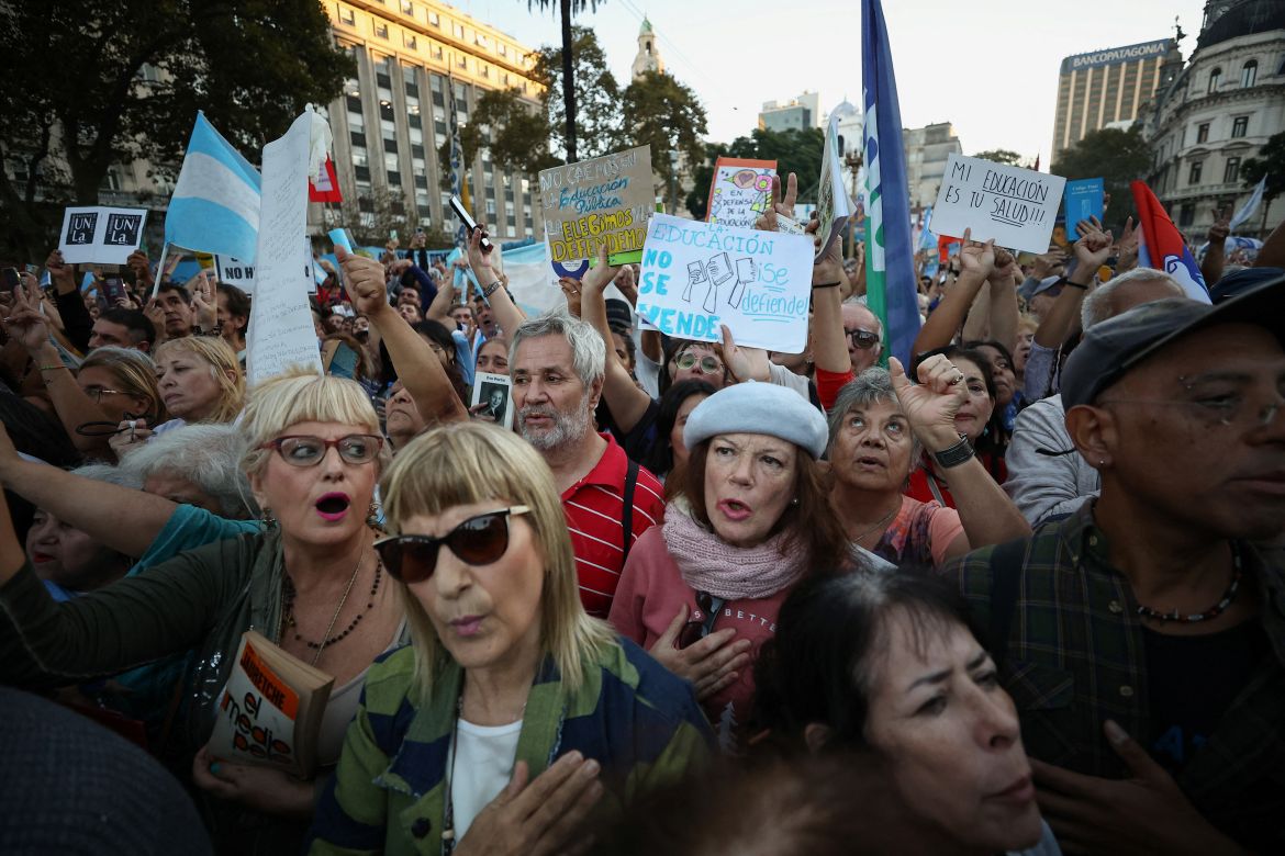Large crowds march against Argentina public university cuts