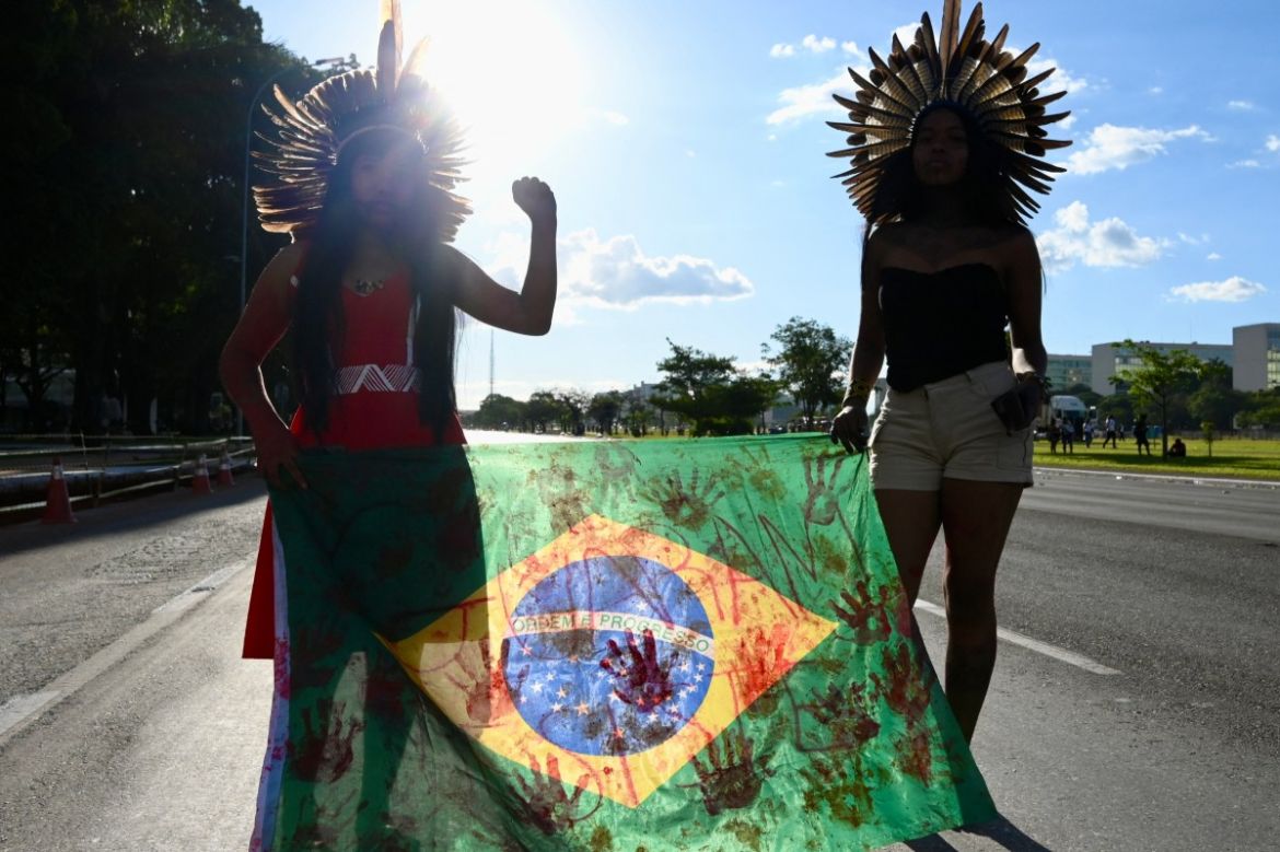 Indigenous peoples in Brazil march to demand land recognition