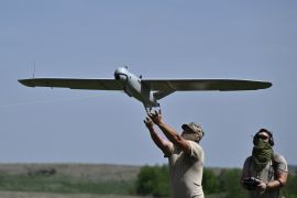 Ukrainian soldiers launch a reconnaissance drone near Chasiv Yar [Genya Savilov/AFP]