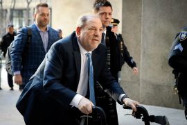 Harvey Weinstein arrives at a Manhattan courthouse in this February 24, 2020 photo [File: John Minchillo/AP]