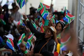 People attend Freedom Day celebrations in Pretoria, South Africa [Themba Hadebe/AP]