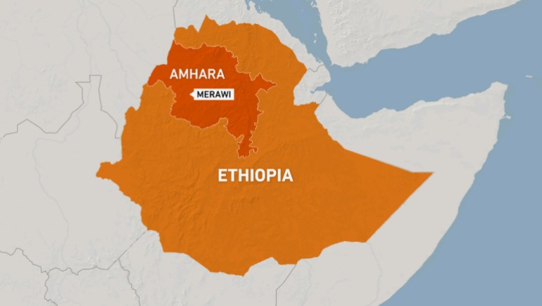 Merawi, Ethiopia map