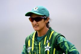 Bismah Maroof of Pakistan looks on ahead of game three of the Women&#039;s T20 International series in New Zealand in 2023 [Joe Allison/Getty Images]