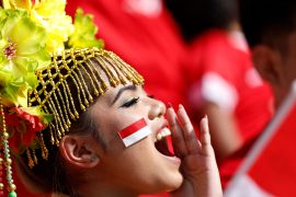 Indonesia received strong support from its fans during the AFC Asian Cup 2023 in Qatar earlier this year [File: Thaier Al-Sudani/Reuters]