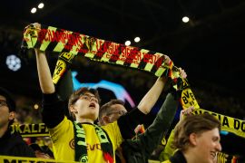 Borussia Dortmund won football&#039;s Champions League in 2017, while Paris Saint-Germain have yet to lift the trophy [Thilo Schmuelgen/Reuters]