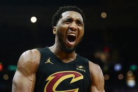 Cleveland Cavaliers guard Donovan Mitchell celebrates after scoring against the Orlando Magic [Ken Blaze/USA Today Sports via Reuters]
