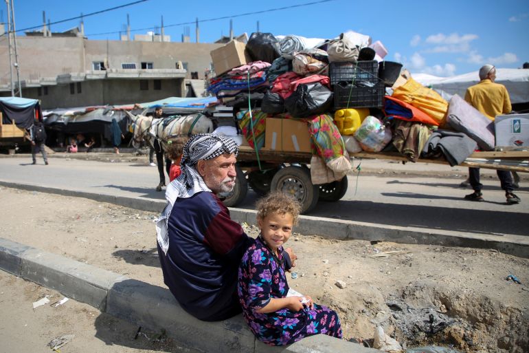 Displaced people in Rafah