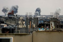 Smoke rises after Israeli attacks as Israeli forces launch a ground and air operation in the eastern part of Rafah, in the southern &lt;span&gt;Gaza Strip&lt;/span&gt; [Hatem Khaled/Reuters]