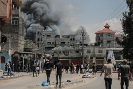 Smoke rises following and Israeli strike on Rafah [Jehad Alshrafi/Anadolu]