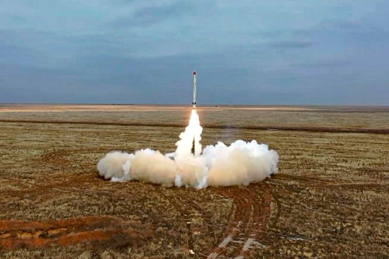 a Russian Iskander-K missile launched during a military exercise at a training ground in Russia
