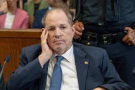 Harvey Weinstein attends a preliminary court hearing in New York City on May 1, as prosecutors seek a retrial [Steven Hirsch/Pool via AP Photo]