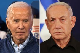 US President Joe Biden, left, and Israeli Prime Minister Benjamin Netanyahu [AP Photo]