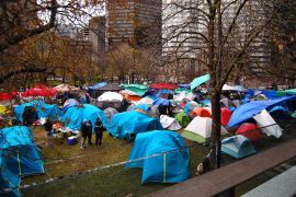 Dozens of tents have been set up as part of a student protest encampment for Gaza at McGill University, in Montreal, Canada [Jillian Kestler-D&#039;Amours/Al Jazeera]
